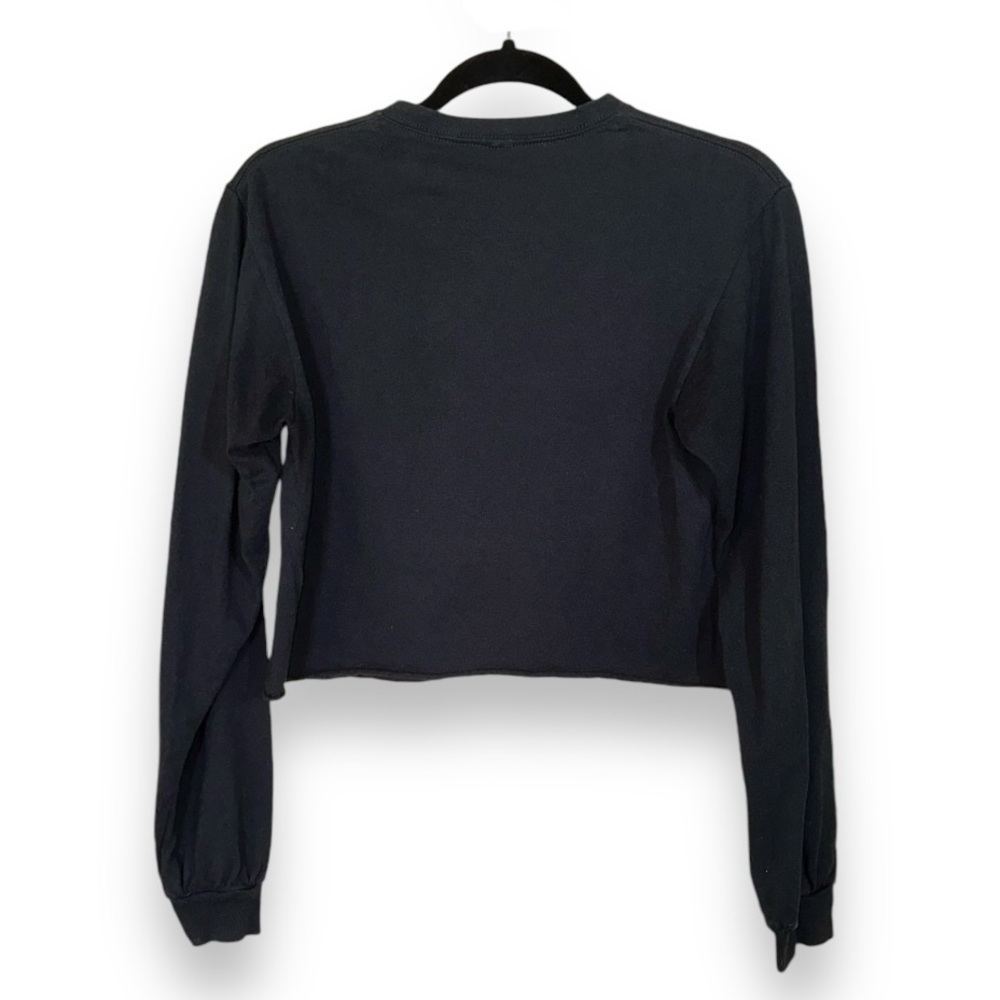 Black Cropped Long-Sleeve Top with “ROGUE” Graphic · Size S - Picture 3 of 6